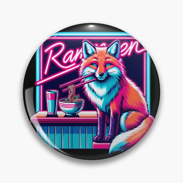 Item preview, Fox Eating Ramen designed and sold by PeelZinc.