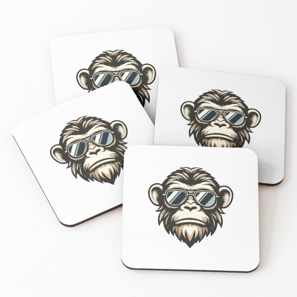 Item preview, Cool Monkey Wearing Sunglasses, Cute Monkey Cliparts, Cute Animals designed and sold by SnuggleSafari.