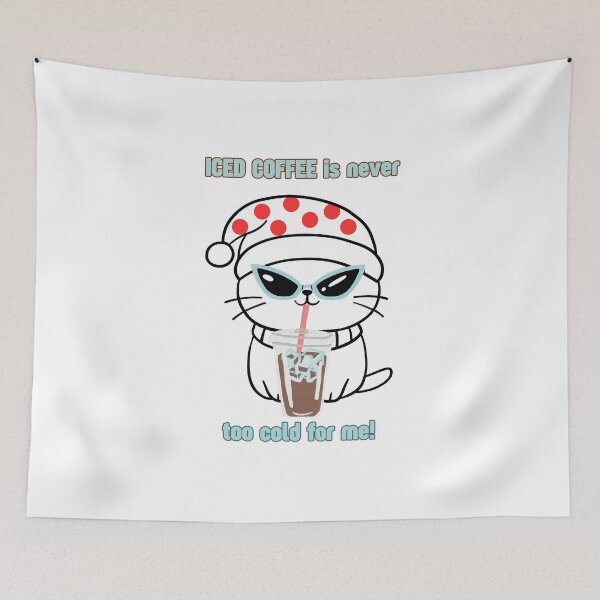 Item preview, Cat on holiday and Iced coffee designed and sold by AngyDavilaShop.