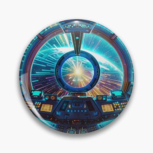 Item preview, Starship Cockpit in Hyperspace Leap Blue designed and sold by Synthwave Poem.