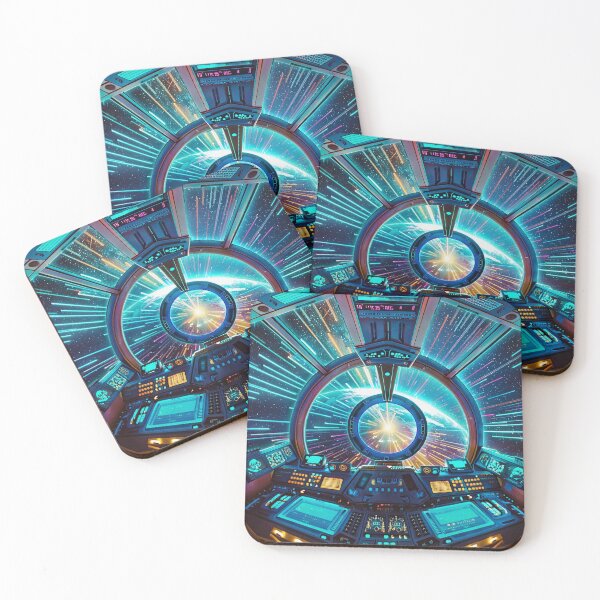 Item preview, Starship Cockpit in Hyperspace Leap Blue designed and sold by Synthwave Poem.