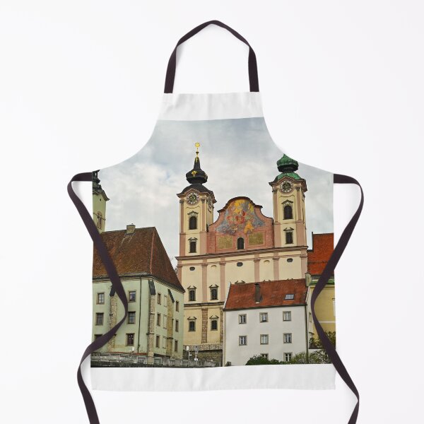 Item preview, Colorful old buildings and church in Steyr Austria designed and sold by goceris.