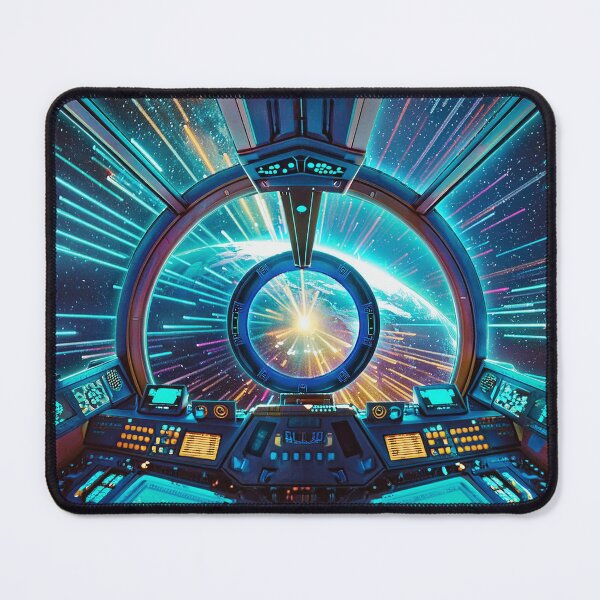 Item preview, Starship Cockpit in Hyperspace Leap Blue designed and sold by Synthwave Poem.