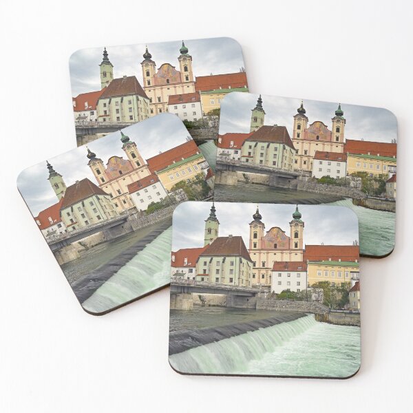 Item preview, Panoramic view of the dam and the Steyr city in Upper Austria designed and sold by goceris.
