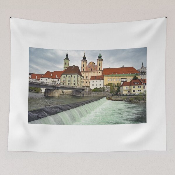 Item preview, Panoramic view of the dam and the Steyr city in Upper Austria designed and sold by goceris.