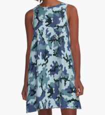 Navy camouflage A-Line Dress