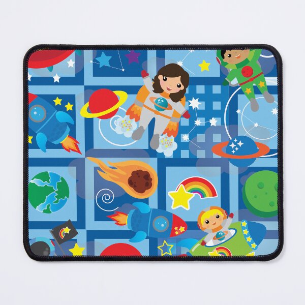 Item preview, Space adventure crew light blue patchwork designed and sold by smalladventures.
