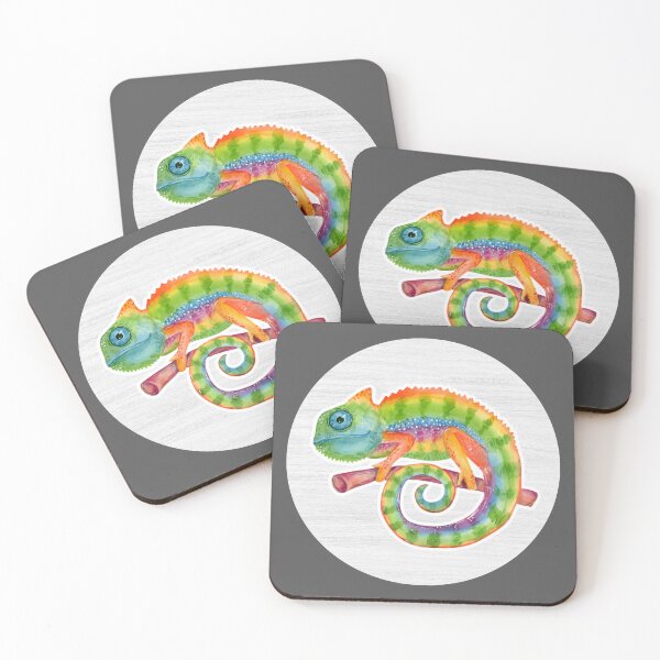 Item preview, Colorful Chameleon Watercolor Drawing designed and sold by LivingColorful.