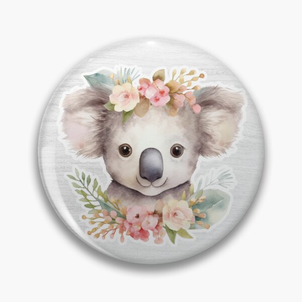Item preview, Cute Koala Watercolor Drawing with Flowers designed and sold by LivingColorful.