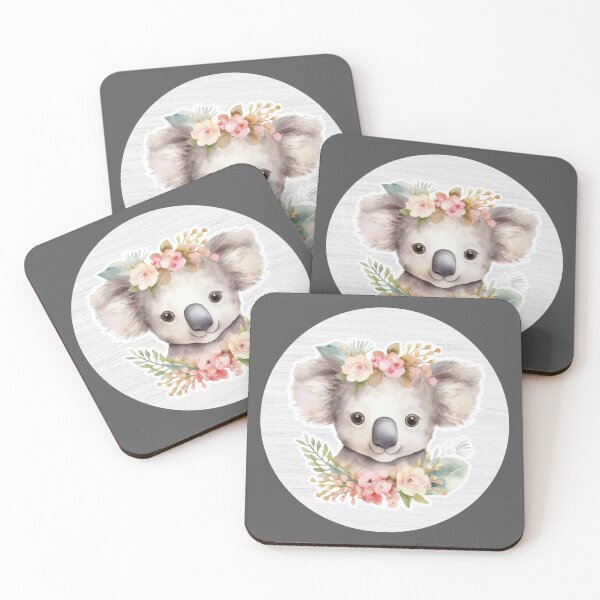 Item preview, Cute Koala Watercolor Drawing with Flowers designed and sold by LivingColorful.
