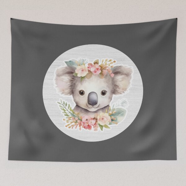 Item preview, Cute Koala Watercolor Drawing with Flowers designed and sold by LivingColorful.