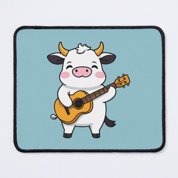 Item preview, Kawaii Cow Playing Guitar designed and sold by Atlantico54.