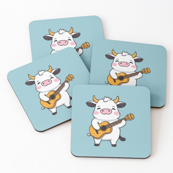 Item preview, Kawaii Cow Playing Guitar designed and sold by Atlantico54.