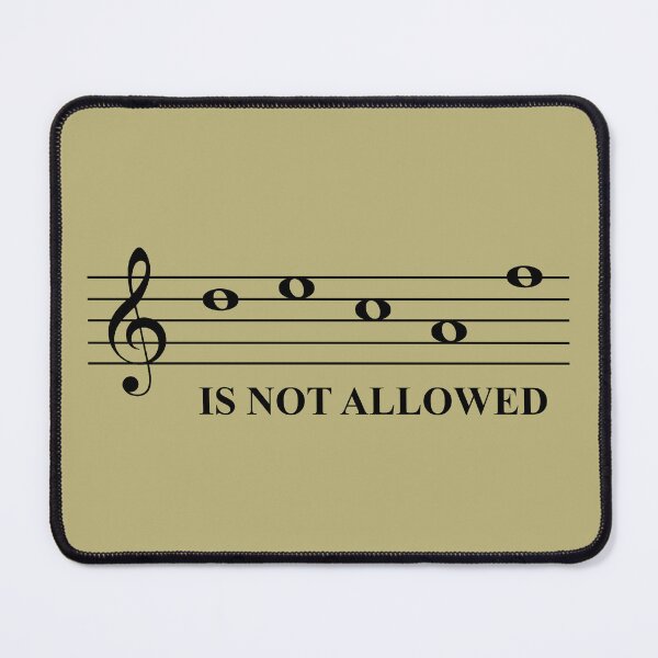 Item preview, D E C A F is not allowed (treble clef, black) designed and sold by SolidEarthArt.
