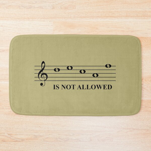 Item preview, D E C A F is not allowed (treble clef, black) designed and sold by SolidEarthArt.