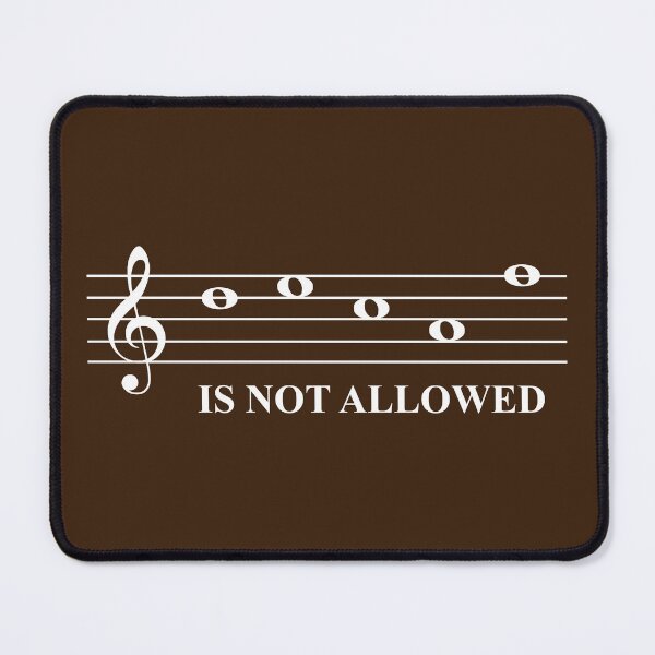 Item preview, D E C A F is not allowed (treble clef, white) designed and sold by SolidEarthArt.