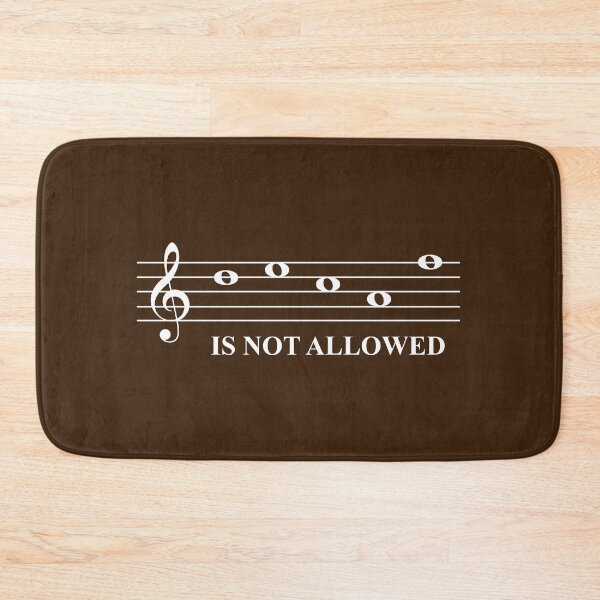 Item preview, D E C A F is not allowed (treble clef, white) designed and sold by SolidEarthArt.