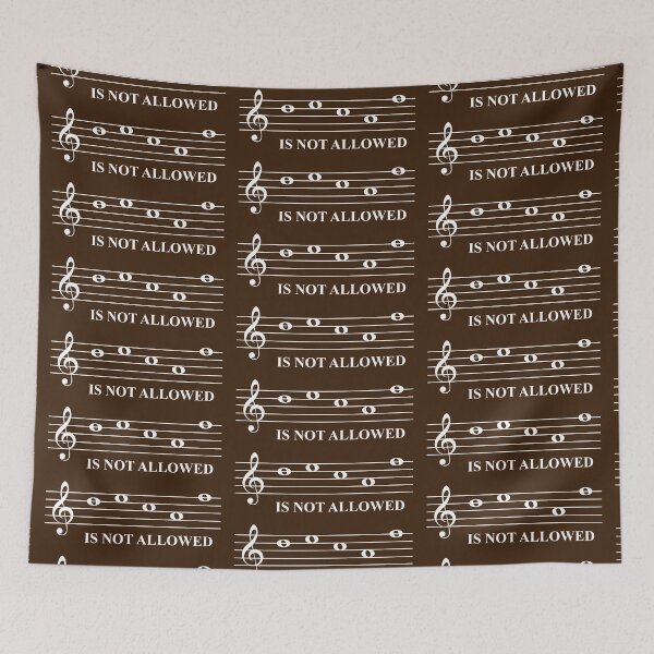 Item preview, D E C A F is not allowed (treble clef, white) designed and sold by SolidEarthArt.
