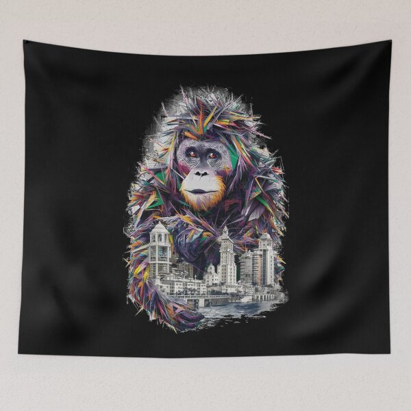Item preview, Conceptual illustration- orangutan and city designed and sold by WildernessTints.