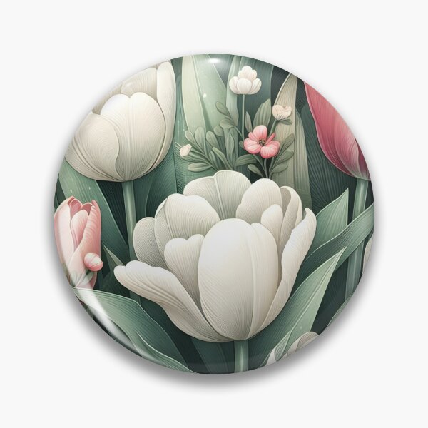 Item preview, Blushing Petals: A Delicate Dance of Pink and White Tulips designed and sold by lifegenesis.