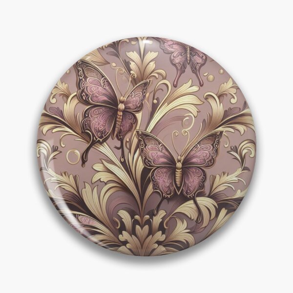 Item preview, Matte Mauve & Gold Damask With Butterflies designed and sold by DesignsByPrnces.