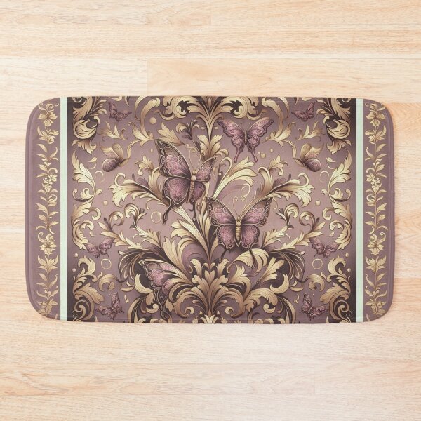 Item preview, Matte Mauve & Gold Damask With Butterflies designed and sold by DesignsByPrnces.