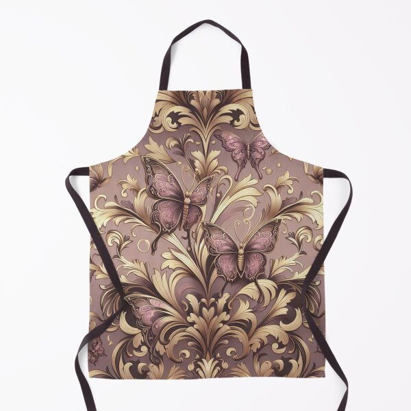 Item preview, Matte Mauve & Gold Damask With Butterflies designed and sold by DesignsByPrnces.