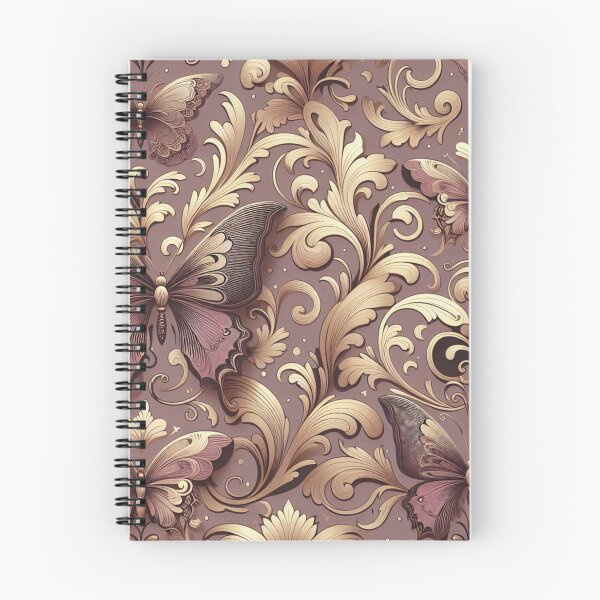 Item preview, Matte Mauve & Gold Damask With Butterflies designed and sold by DesignsByPrnces.