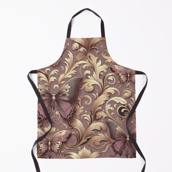 Item preview, Matte Mauve & Gold Damask With Butterflies designed and sold by DesignsByPrnces.