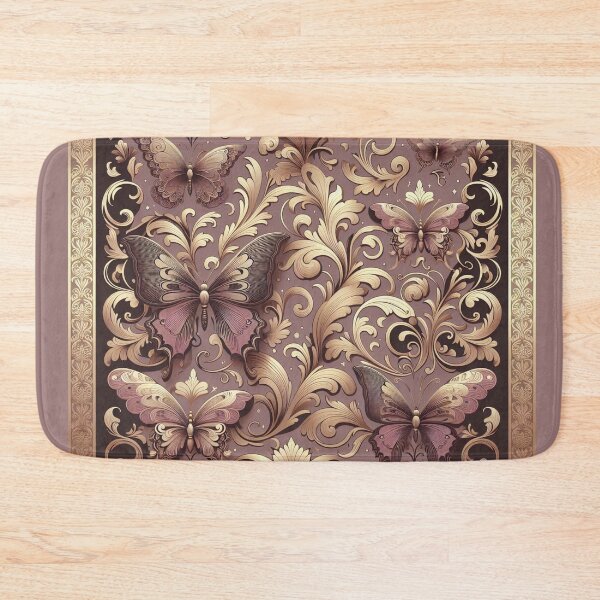 Item preview, Matte Mauve & Gold Damask With Butterflies designed and sold by DesignsByPrnces.