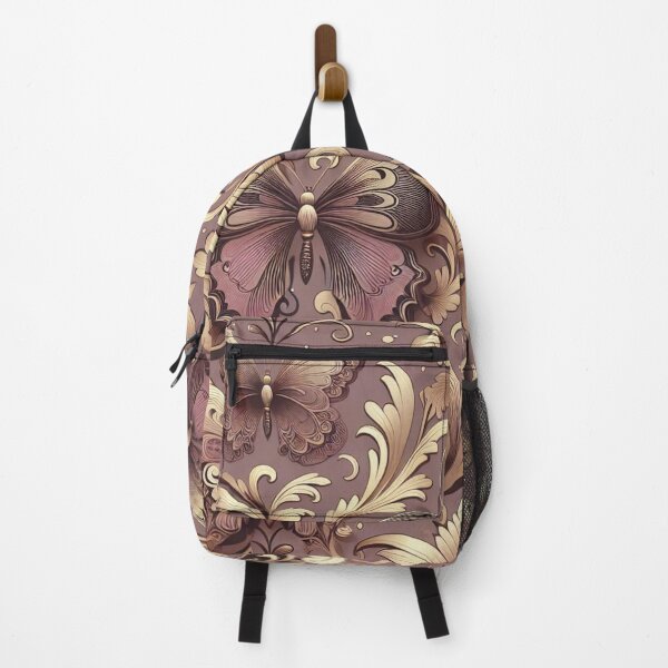 Item preview, Matte Mauve & Gold Damask With Butterflies designed and sold by DesignsByPrnces.