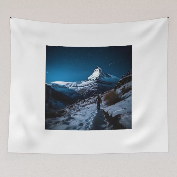 Item preview, Winter Night Hike: A Journey Through Snowy Peaks designed and sold by Shirtastically.
