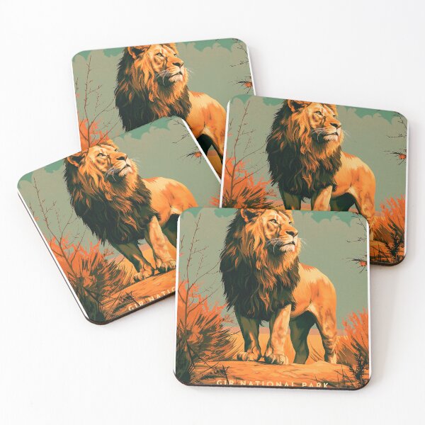 Item preview, Gir National Park Art: Wildlife Sanctuary designed and sold by NeuralVibe.
