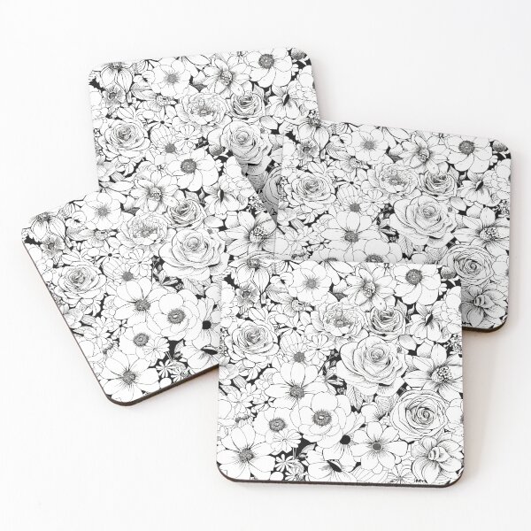 Item preview, Flowers Black & White Meadow Floral designed and sold by Magnuna.