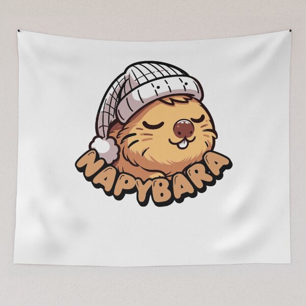 Item preview, Napybara is a sleepy cute Capybara with sleepy hat designed and sold by SpecialtiesShop.