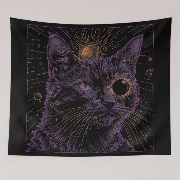 Item preview, Cosmic cat space solar system  designed and sold by Szkicerka.