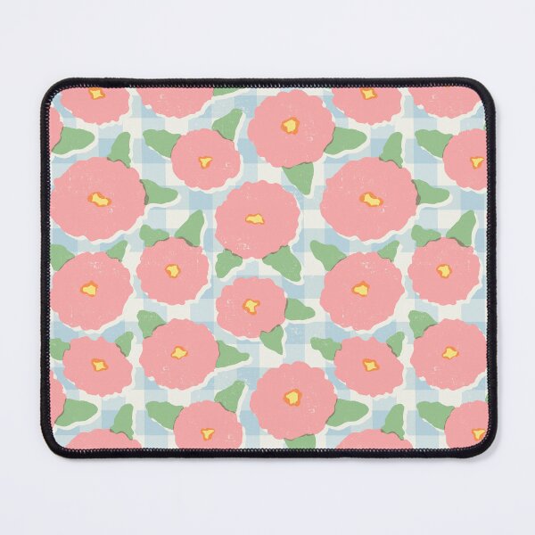 Item preview,  Cute and Quirky Retro Floral Pattern On Blue Plaid, Spring Color Palette designed and sold by tartagain.