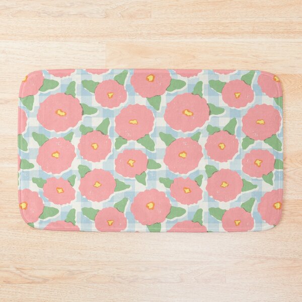 Item preview,  Cute and Quirky Retro Floral Pattern On Blue Plaid, Spring Color Palette designed and sold by tartagain.