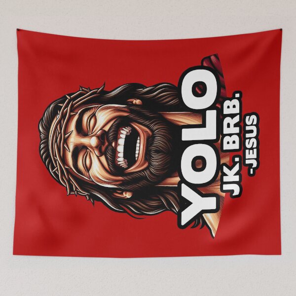 Item preview, YOLO JK BRB Jesus designed and sold by plushism.