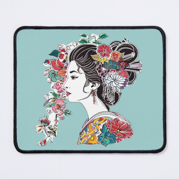 Item preview, Maiko and Flowers Illustration designed and sold by kansaikate.