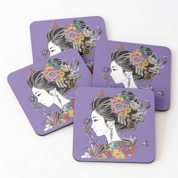 Item preview, Maiko and Flowers Illustration designed and sold by kansaikate.