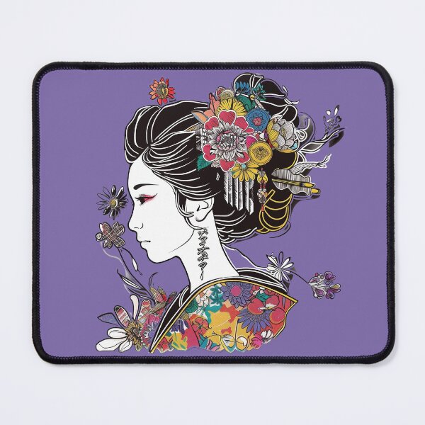 Item preview, Maiko and Flowers Illustration designed and sold by kansaikate.