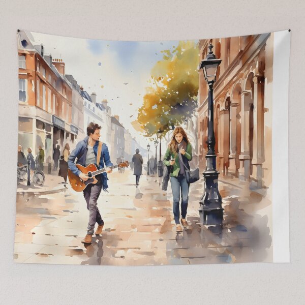 Item preview, Dublin Grafton street, watercolor painting, city landscape, Dublin souvenir, Dublin cityscape, Ireland travel designed and sold by SpettacolArte.