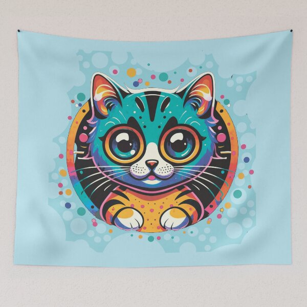 Item preview, Kitty. Cute little cat. Drawing. Multicolored. Cheerful Kitty. designed and sold by MagelliShop.
