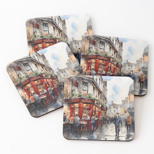 Item preview, Dublin irish pub, watercolor painting, city landscape, Dublin souvenir, Dublin cityscape, Ireland travel, Irish street designed and sold by SpettacolArte.