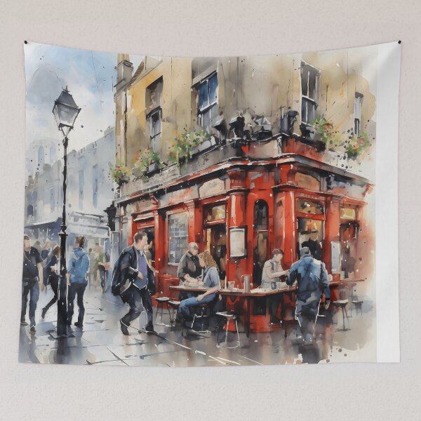 Item preview, Irish pub, watercolor painting, city landscape, Dublin souvenir, Dublin cityscape, Ireland travel, Irish street designed and sold by SpettacolArte.