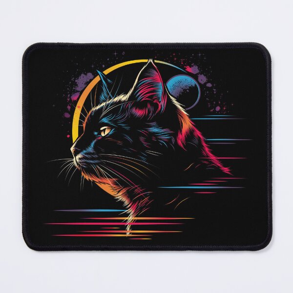 Item preview, Cosmic cat sun eclipse vibrant astrology cat designed and sold by Szkicerka.