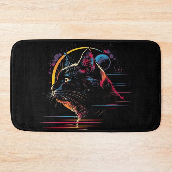 Item preview, Cosmic cat sun eclipse vibrant astrology cat designed and sold by Szkicerka.