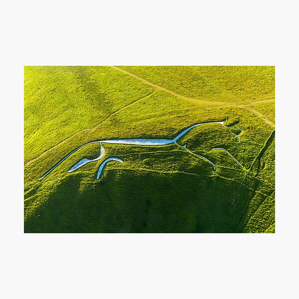 Item preview, Aerial View of Uffington White Horse, Uffington Hill, Oxfordshire designed and sold by scdronemedia.