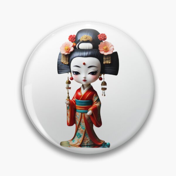 Item preview, Beautiful geisha doll, kimono , cherry blossom, sakura, hanami designed and sold by Coolparrotgirl.